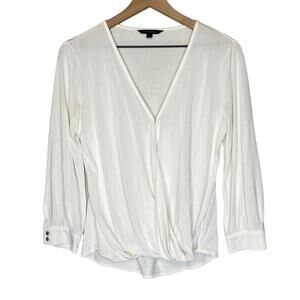 Banana Republic white wrap blouse size small